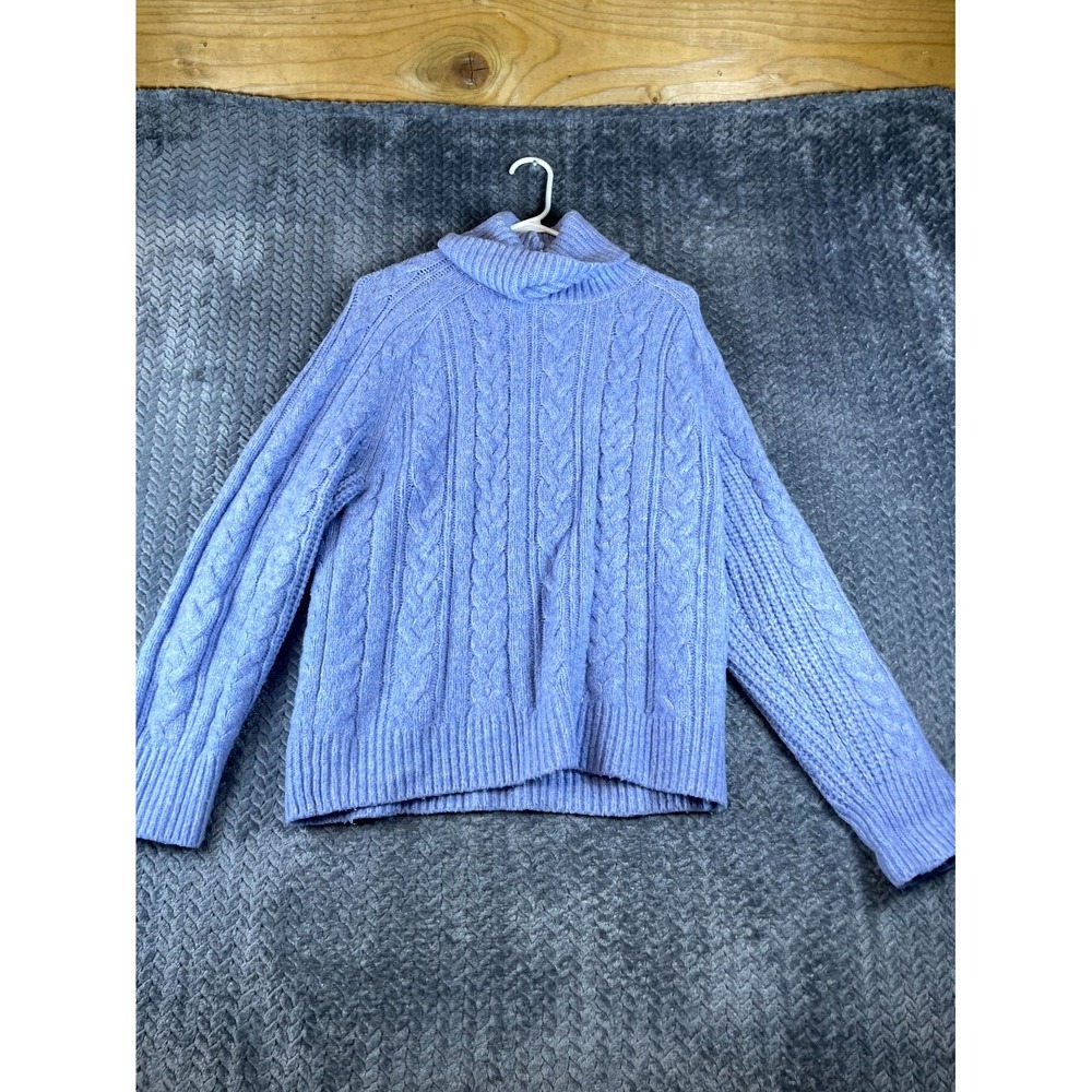 Abercrombie & Fitch Sweater Womens Small Lavender Cable Knit Turtleneck Cozy
